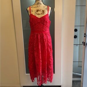Ted Baker Red High Low Lace Dress